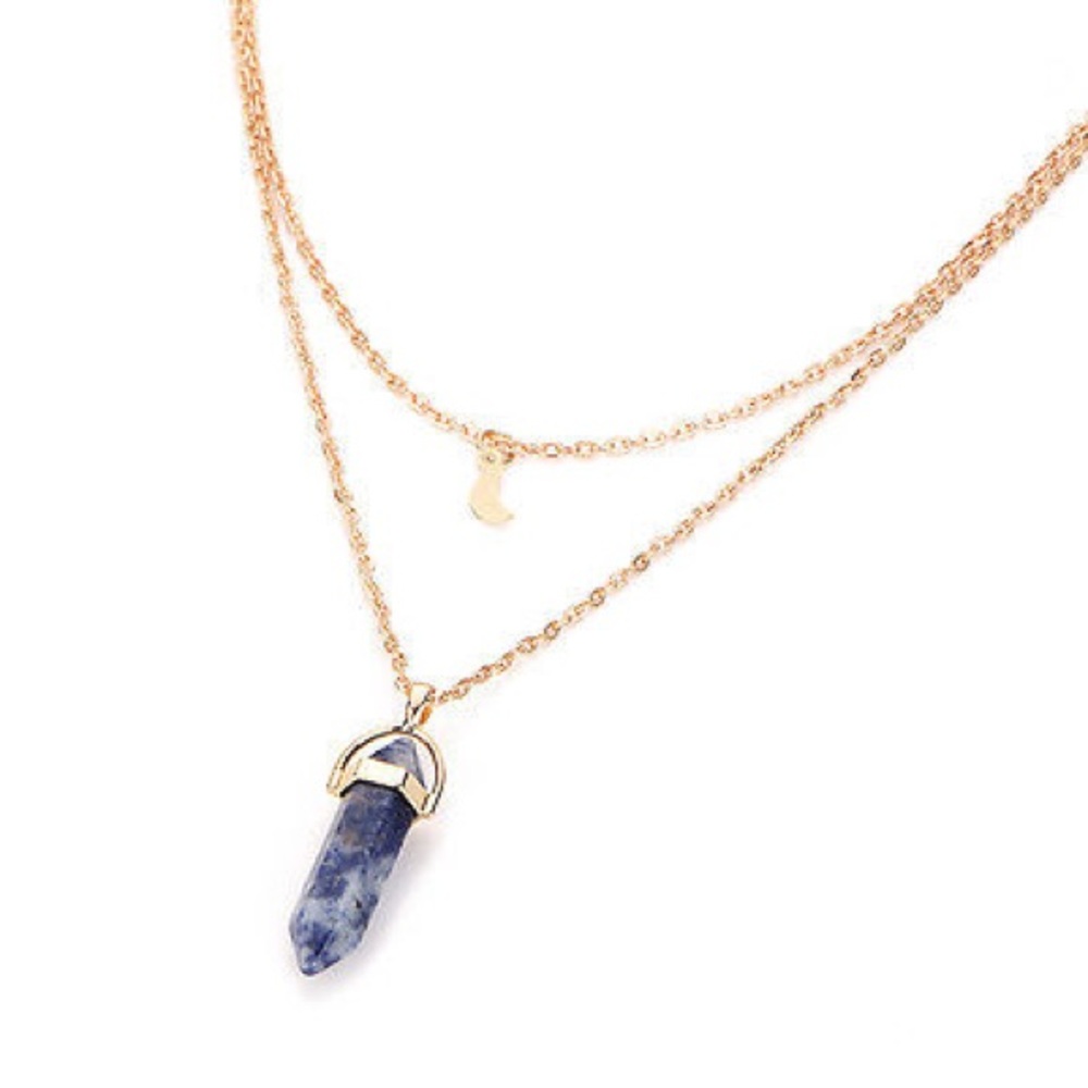 Gold agate moon necklace/choker