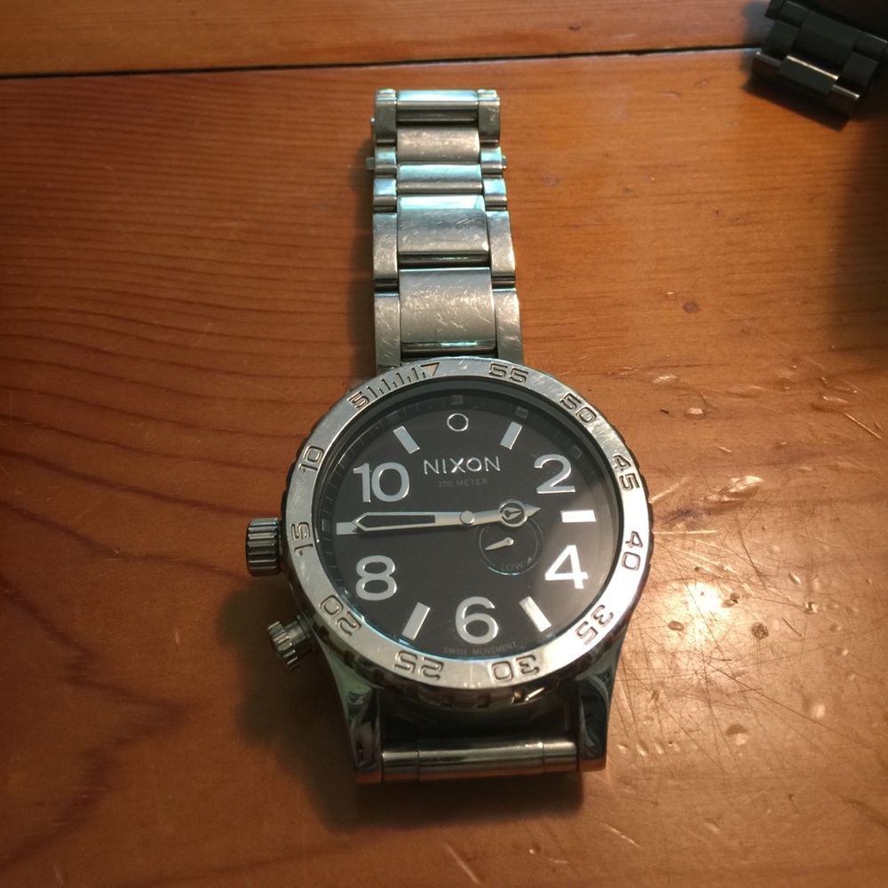 Nixon 51-30 Chrono Tide Silver with Black Face