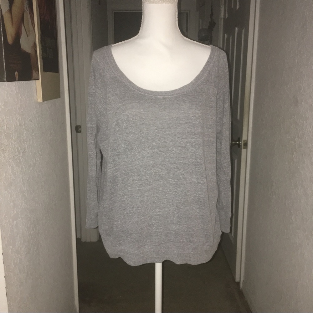 American Eagle AE Heather Grey 3/4 Sleeve Top XL