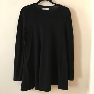 "Fuzzy" black shift dress