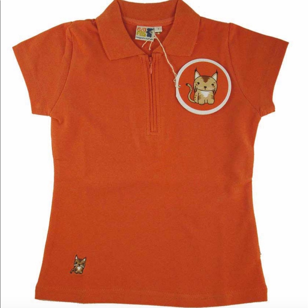 Girls Polo shirt with embroidered Iberian Lynx
