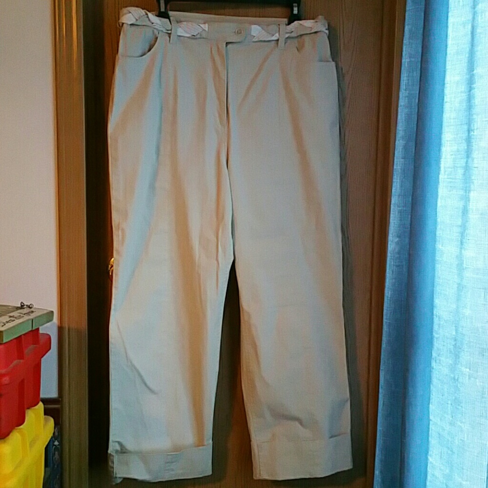Tan Denim and Company cropped pants