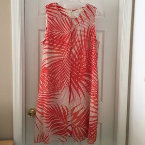 Chico's Dress tropical coral, size 3.  Worn once.