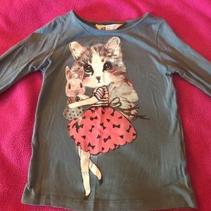 Long sleeve kitten shirt