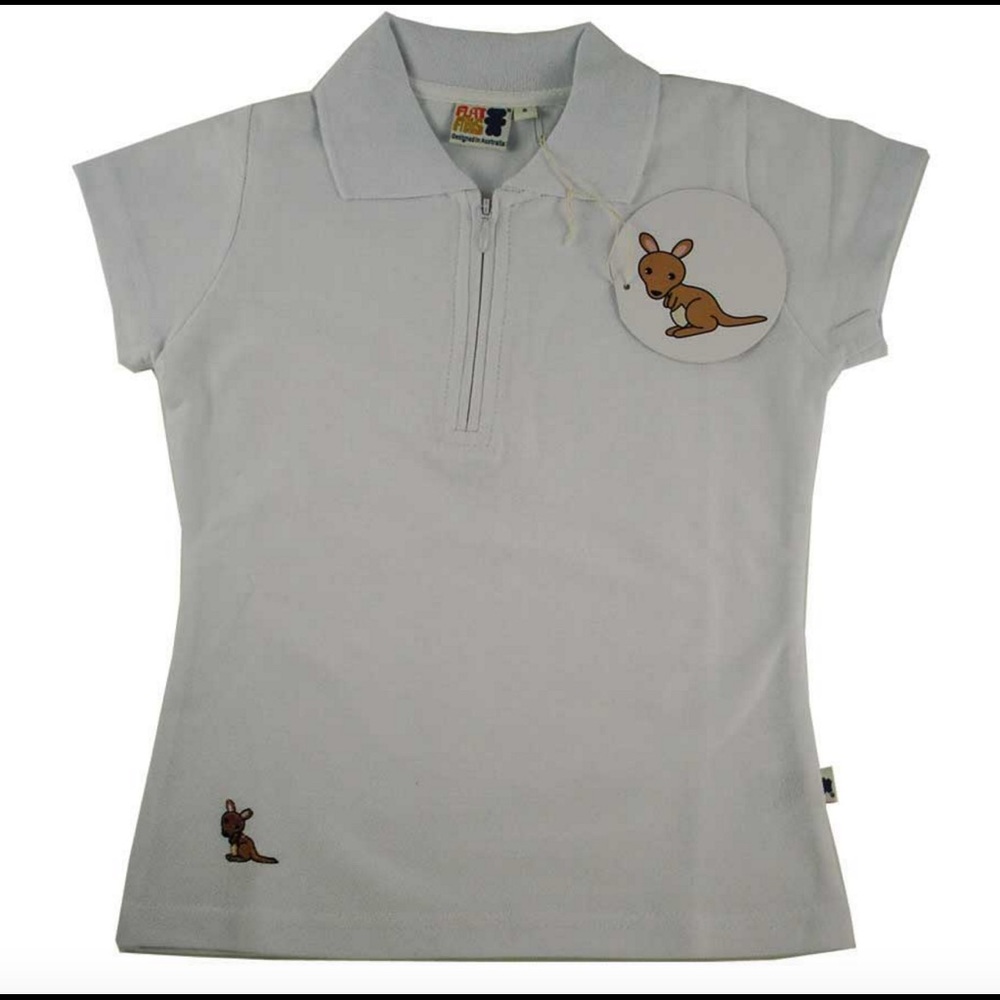 Girls polo shirt with embroidered kangaroo