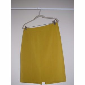 Mustard Ann Taylor Loft Pencil Skirt