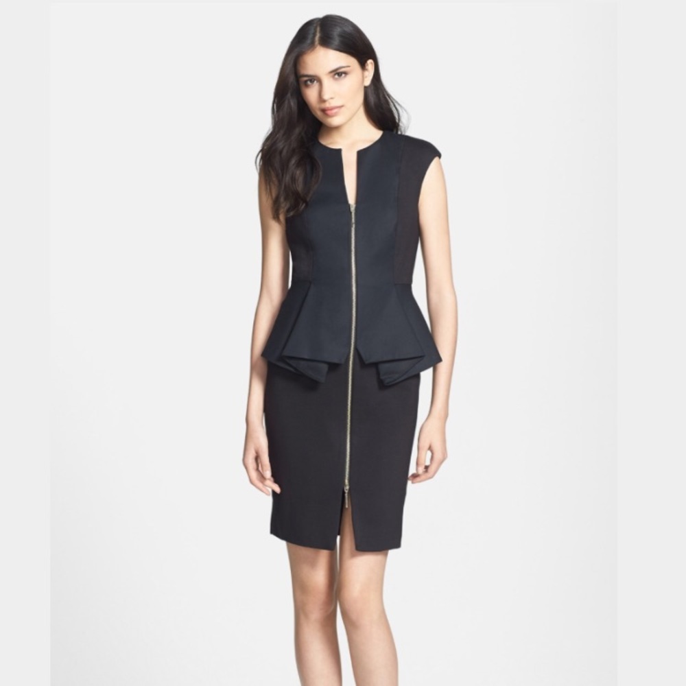 Ted Baker black peplum dress sz 2