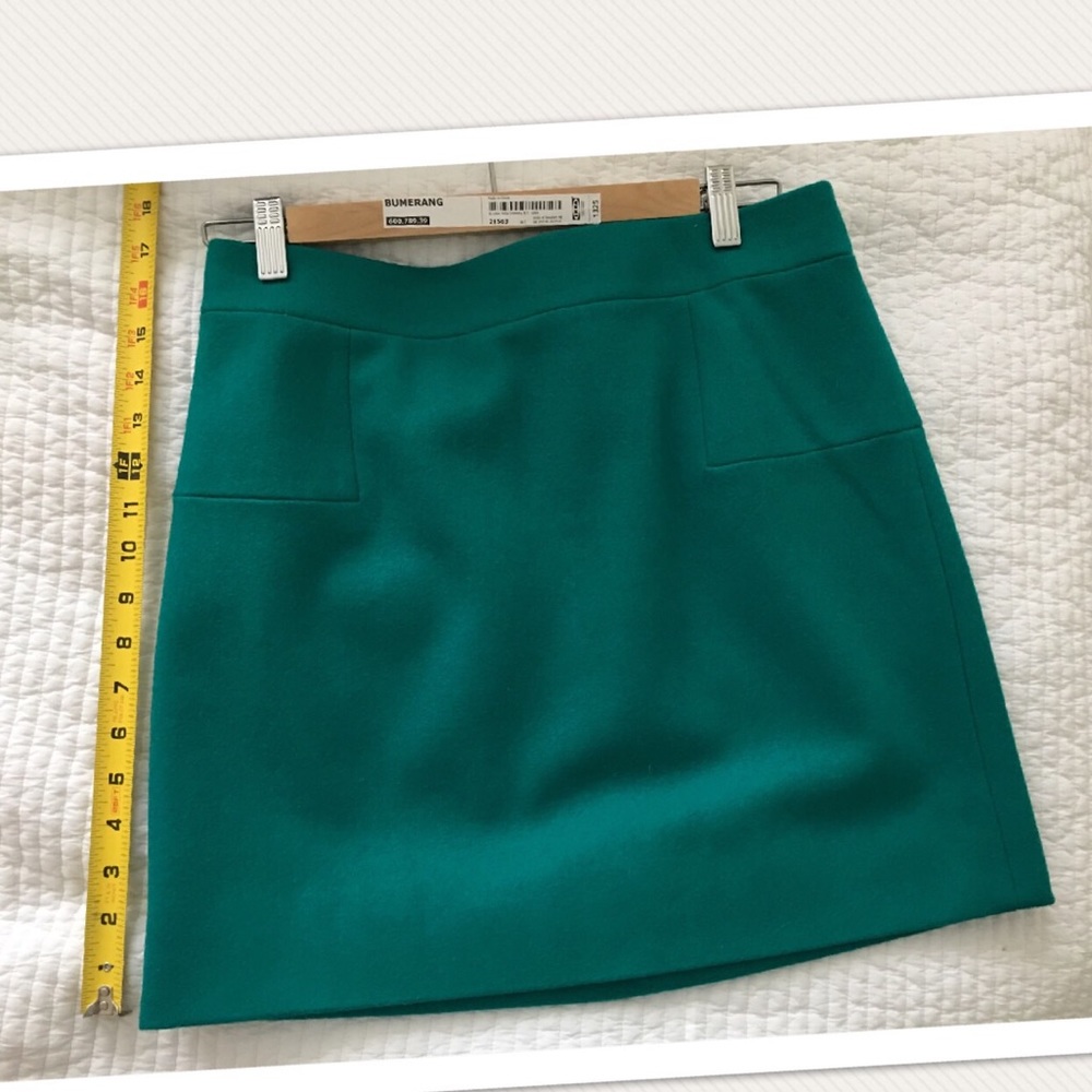 NWOT J.Crew Wool Mini Skirt in Teal/Green