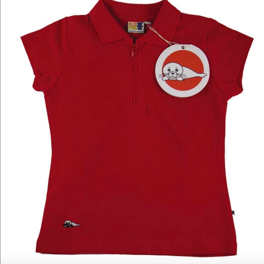 Girls polo shirt with embroidered seal pup