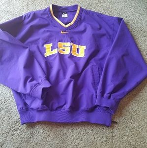 Nike LSU v-neck long sleeve golf wind shirt