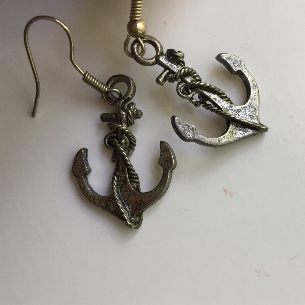 Sterling Silver Nautical Anchor Earrings