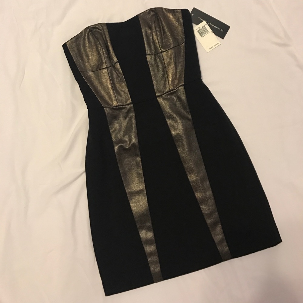 Gorgeous Mini Black & Bronze Dress! Never worn!!