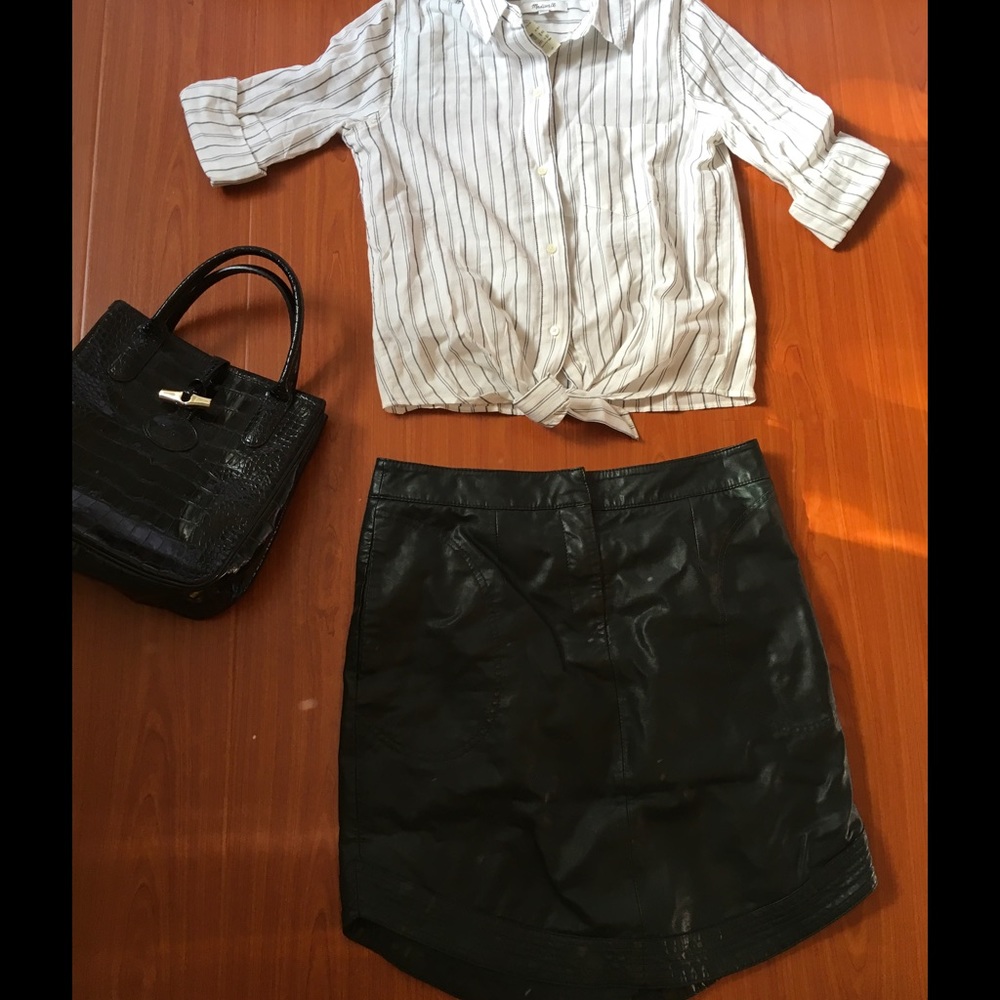 Maeve vegan leather skirt