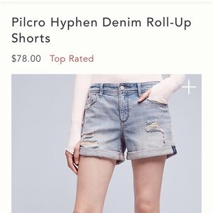 SALE Pilcro Hyphen Denim Roll-Up Shorts