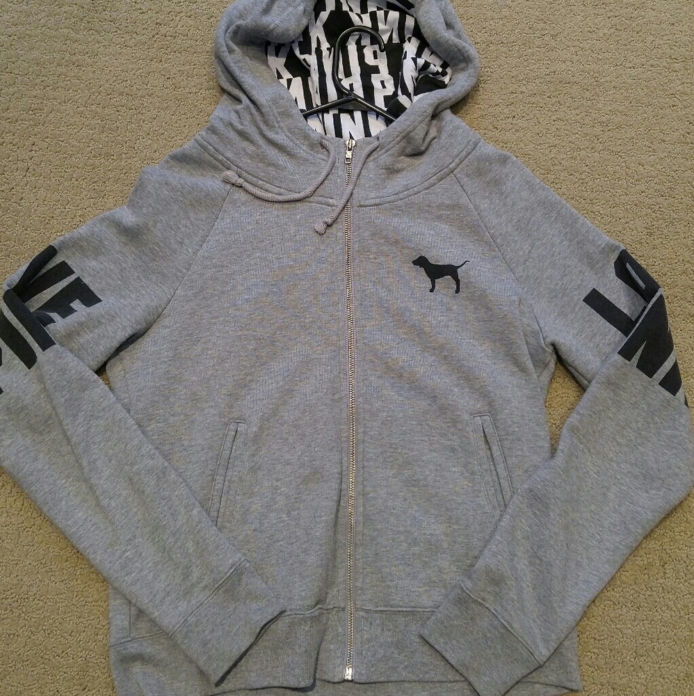 Grey victorias secret zip up
