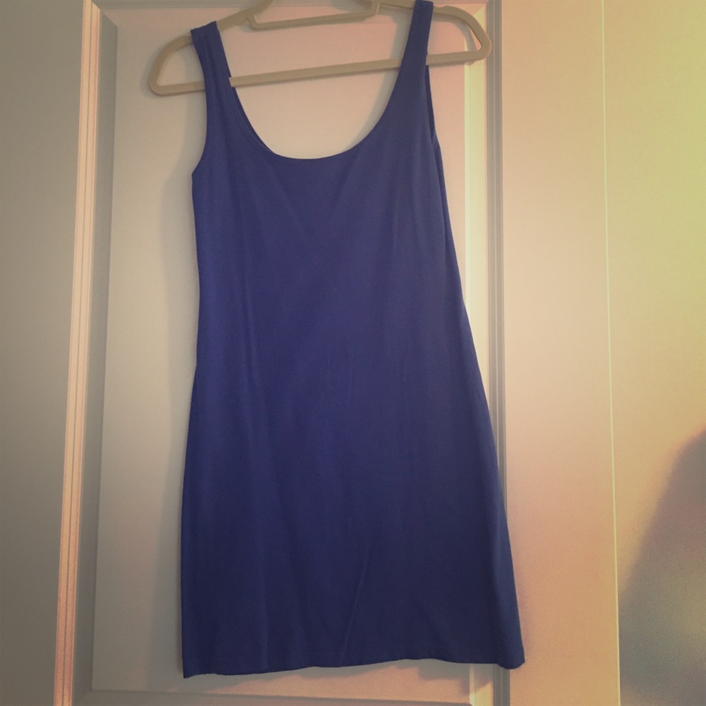Form fitting blue dress