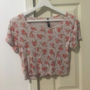 cropped floral tee