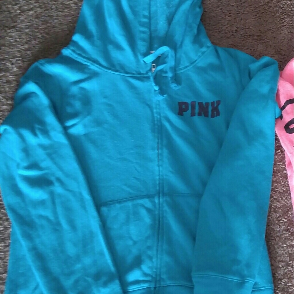 Teal victoras secret zip up