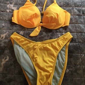 NWOT Carabella yellow two-piece Swimsuit