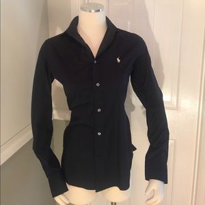 Black Ralph Lauren polo  button top