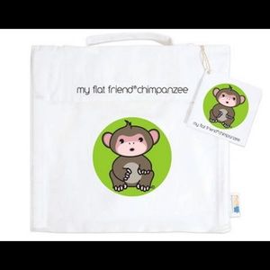 FLAT FRIENDS carry bag with chimpanzee character