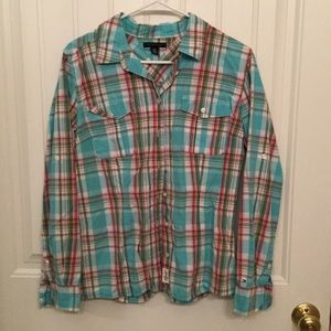 Tommy Hilfiger beautiful plaid button up shirt