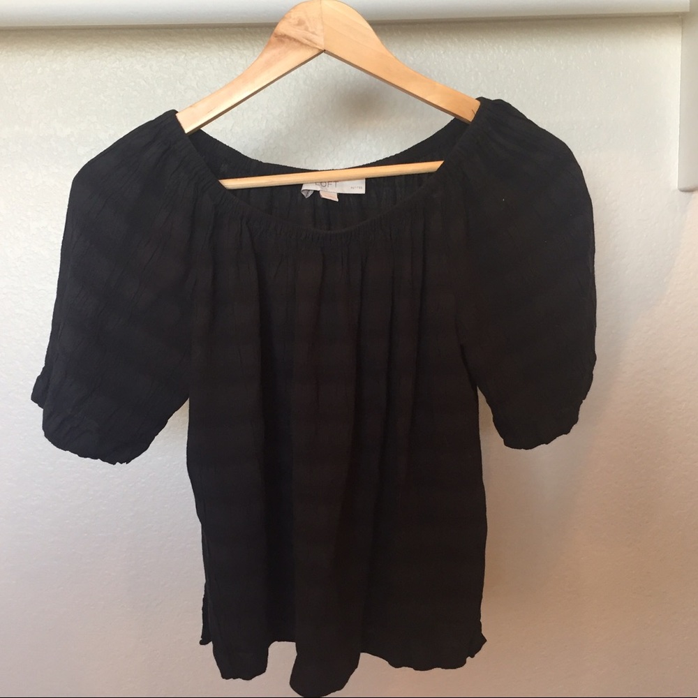 Loft off the shoulder top, black size small petite