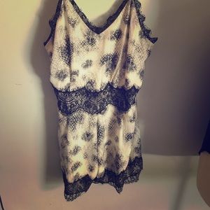 Women's romper with lace accents