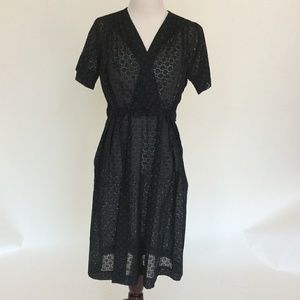 Vintage OOAK black lace 2pc dress/bolero jacket