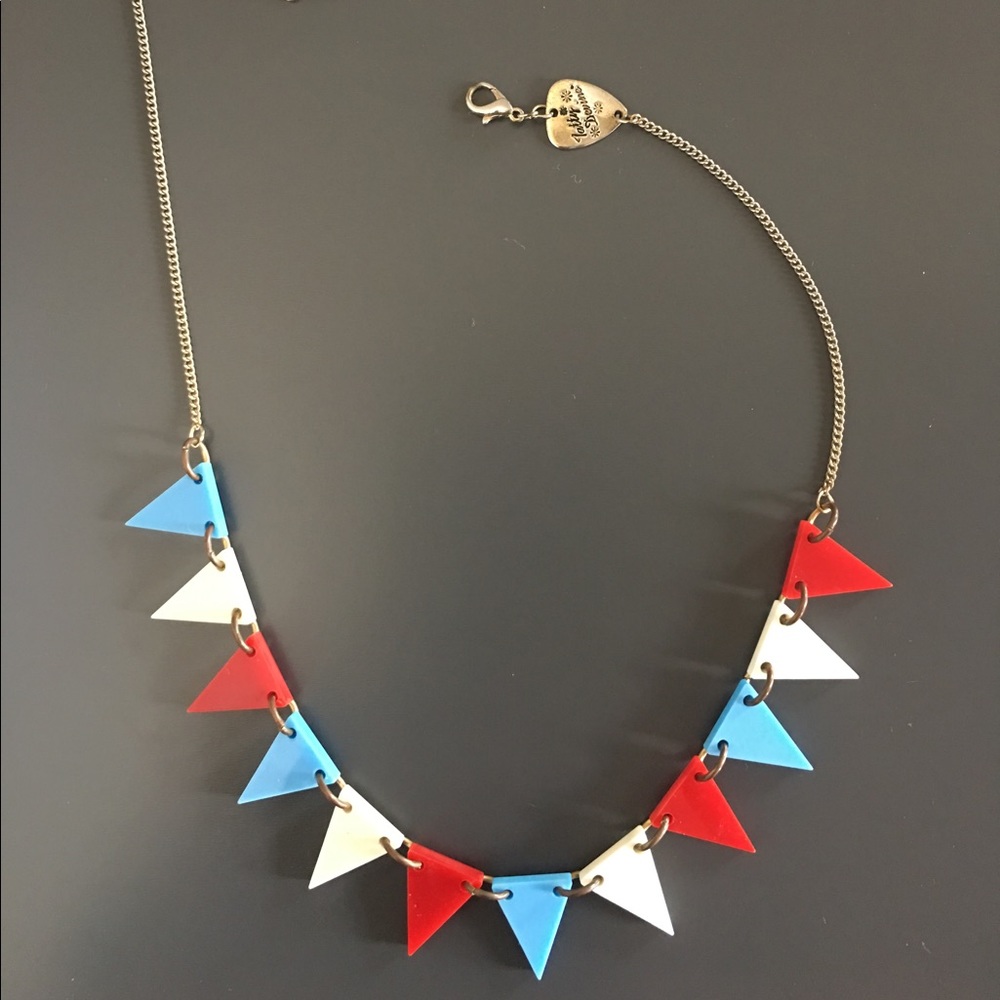 Tatty Devine bunting necklace red white and blue
