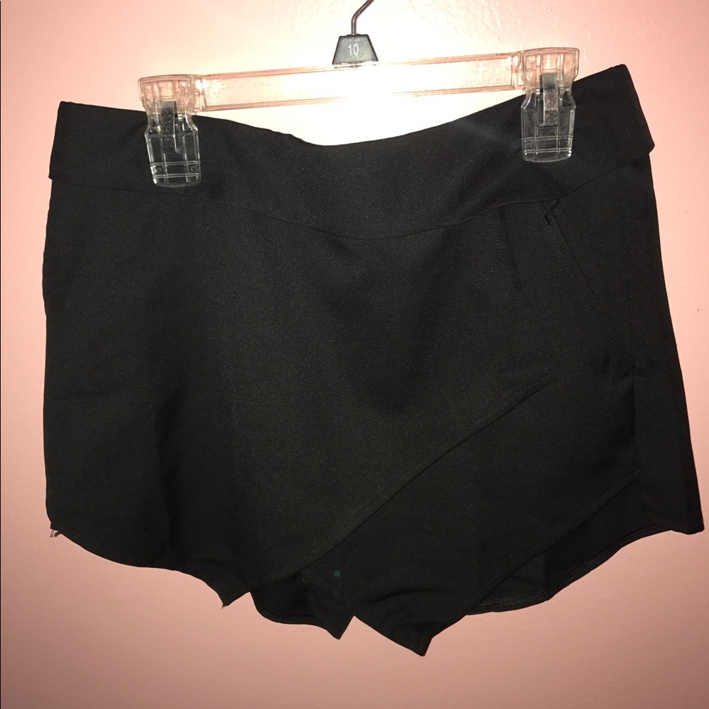 Black Asymmetrical Skort