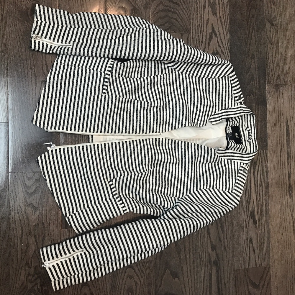 black and white striped blazer (women's)