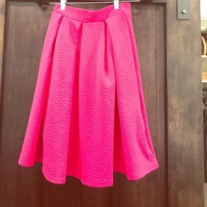 Chicwish hot pink midi skirt