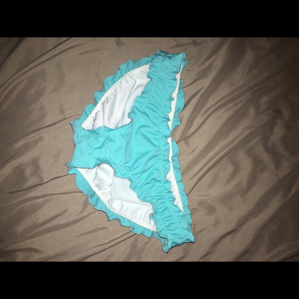 BLUE RUFFLE BIKINI BOTTOMS