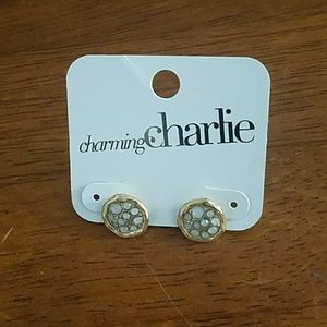 Charming Charlie gold stud earrings