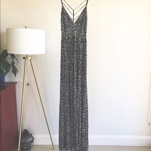 UO black n white maxi dress