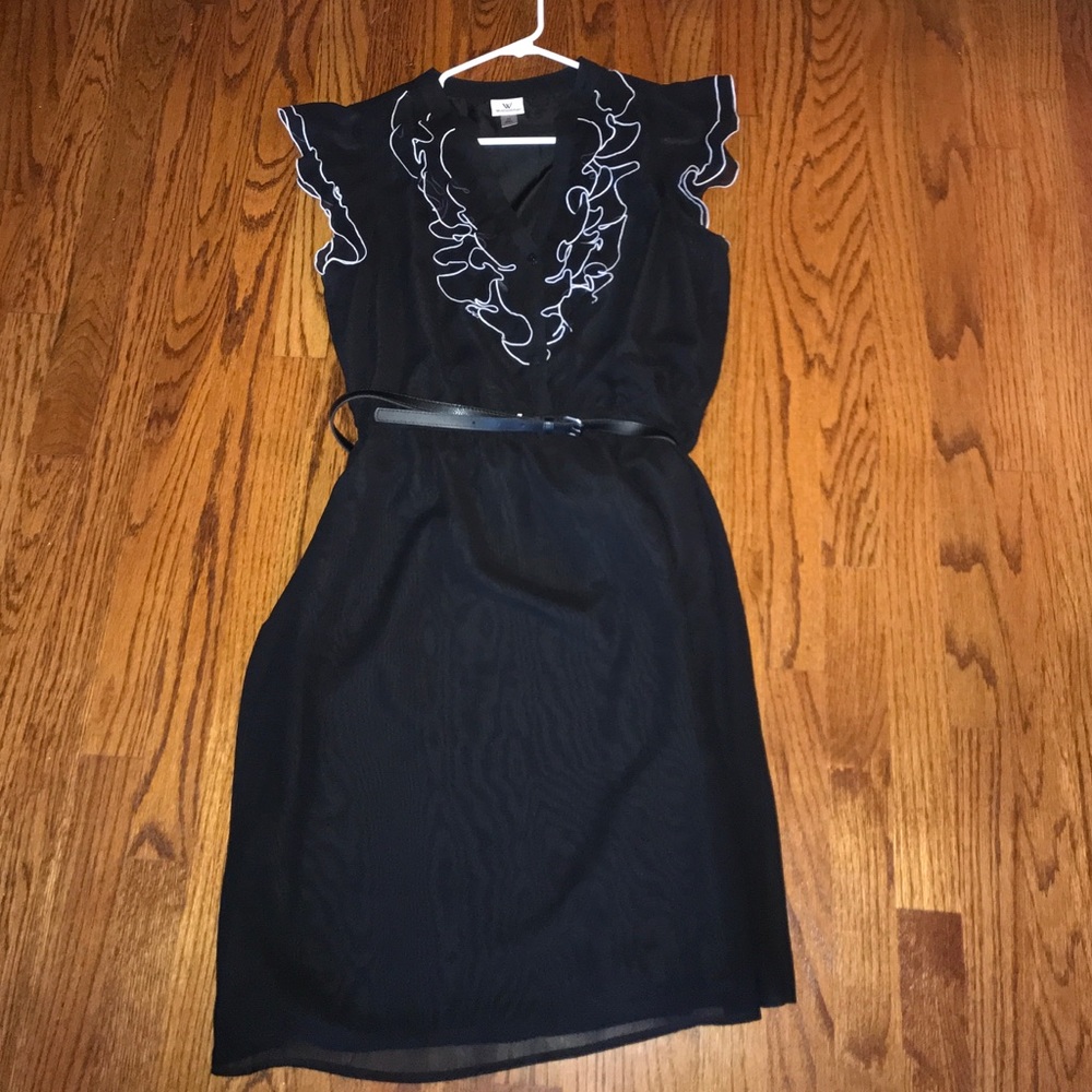 Black ruffled dress