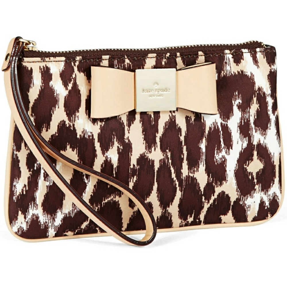 Authentic Kate spade leopard wristlet