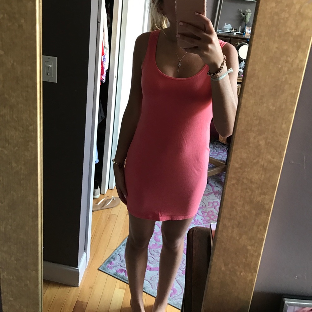 Coral tight dress