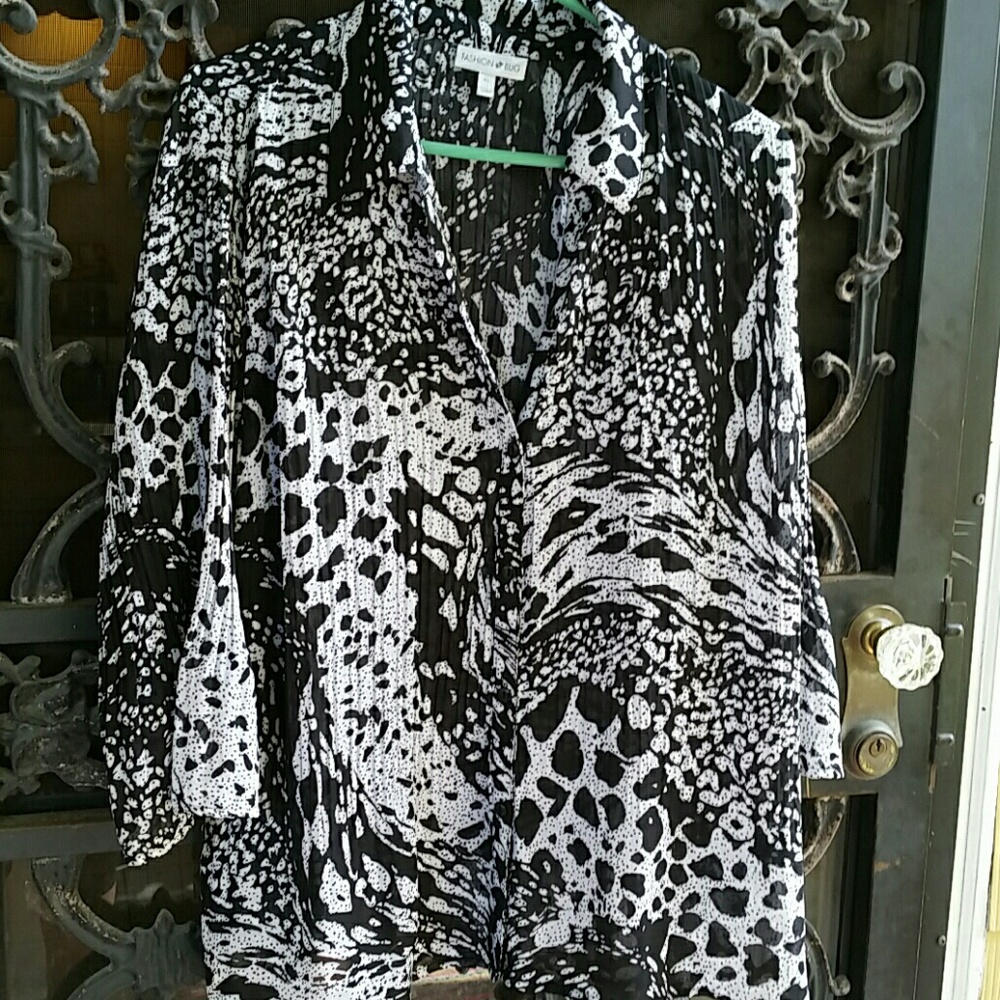 Black and white blouse