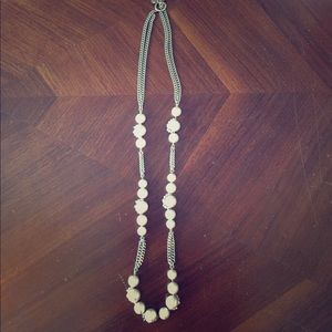 Givenchy rose gold pearl long necklace