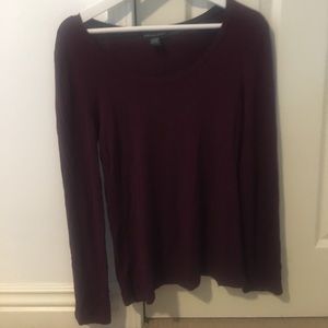 long sleeve burgundy top