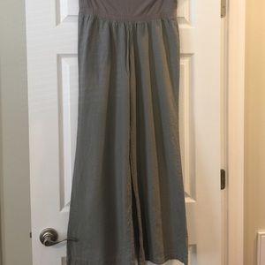 Gray Old Navy fold top linen pants