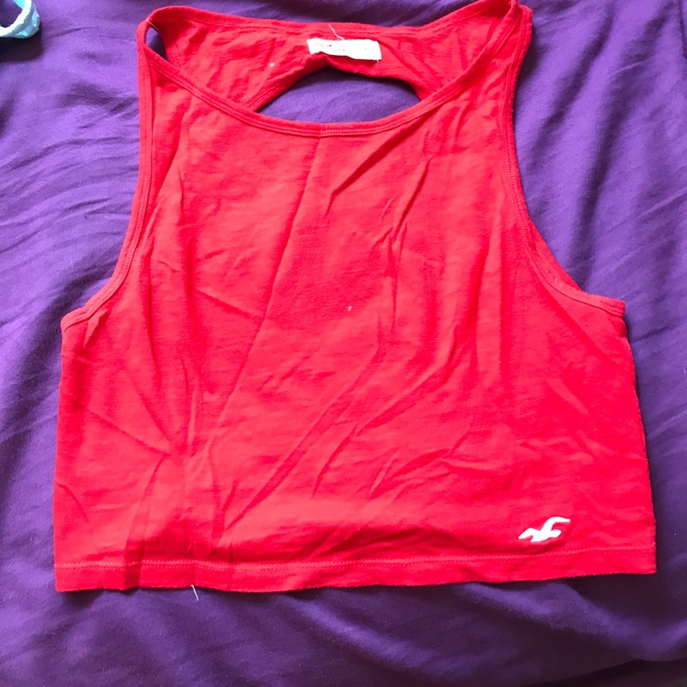 Hollister red crop top