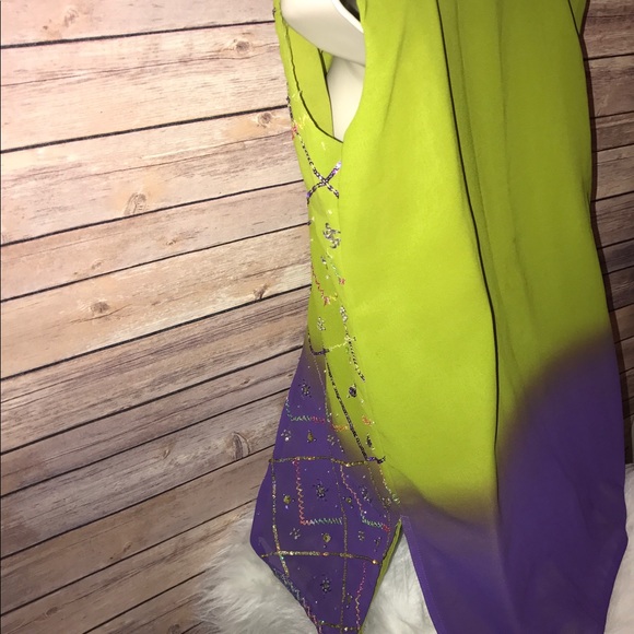 Made in India Sheer Green & Purple Sequin Tunic - Picture 3 of 8