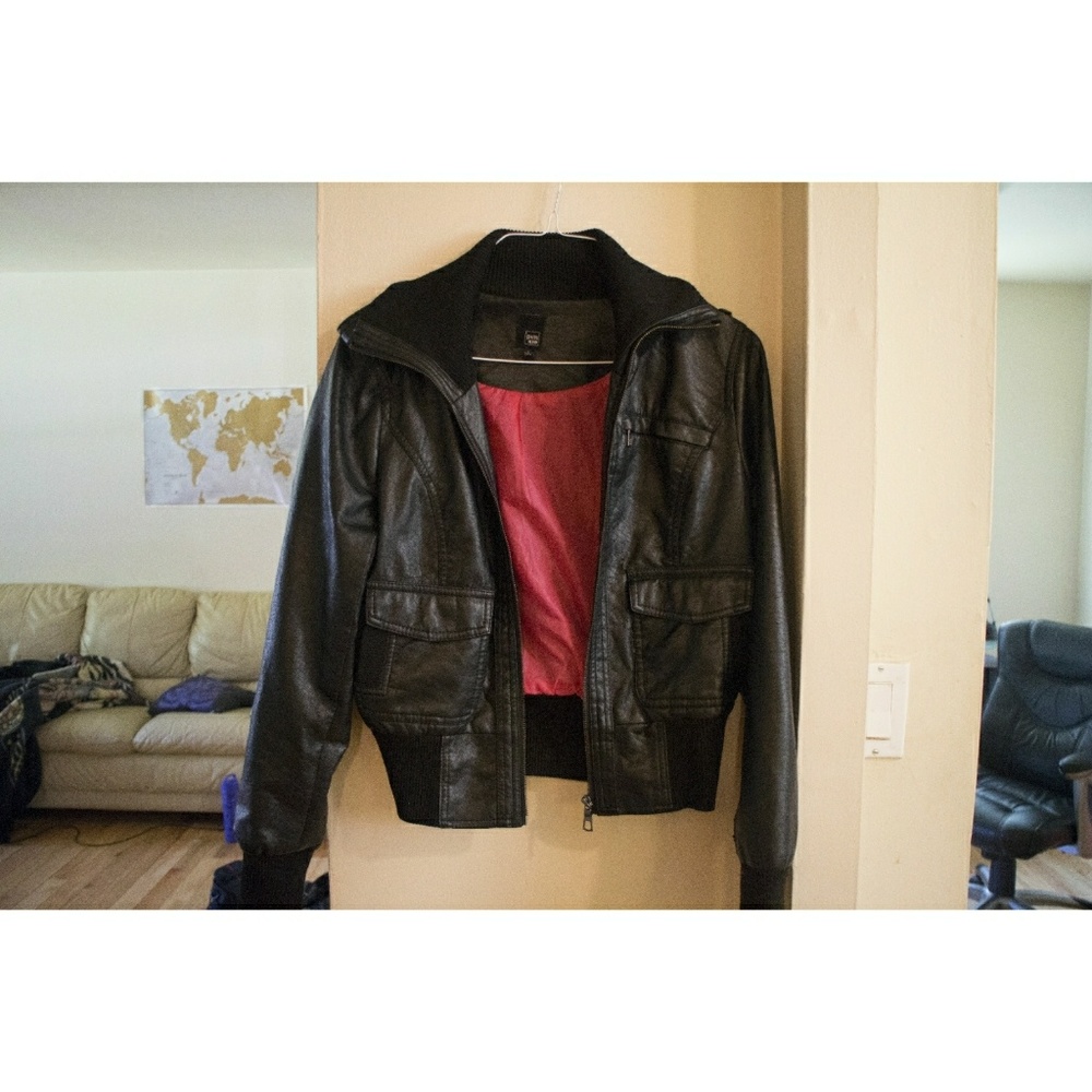 Black leather jacket