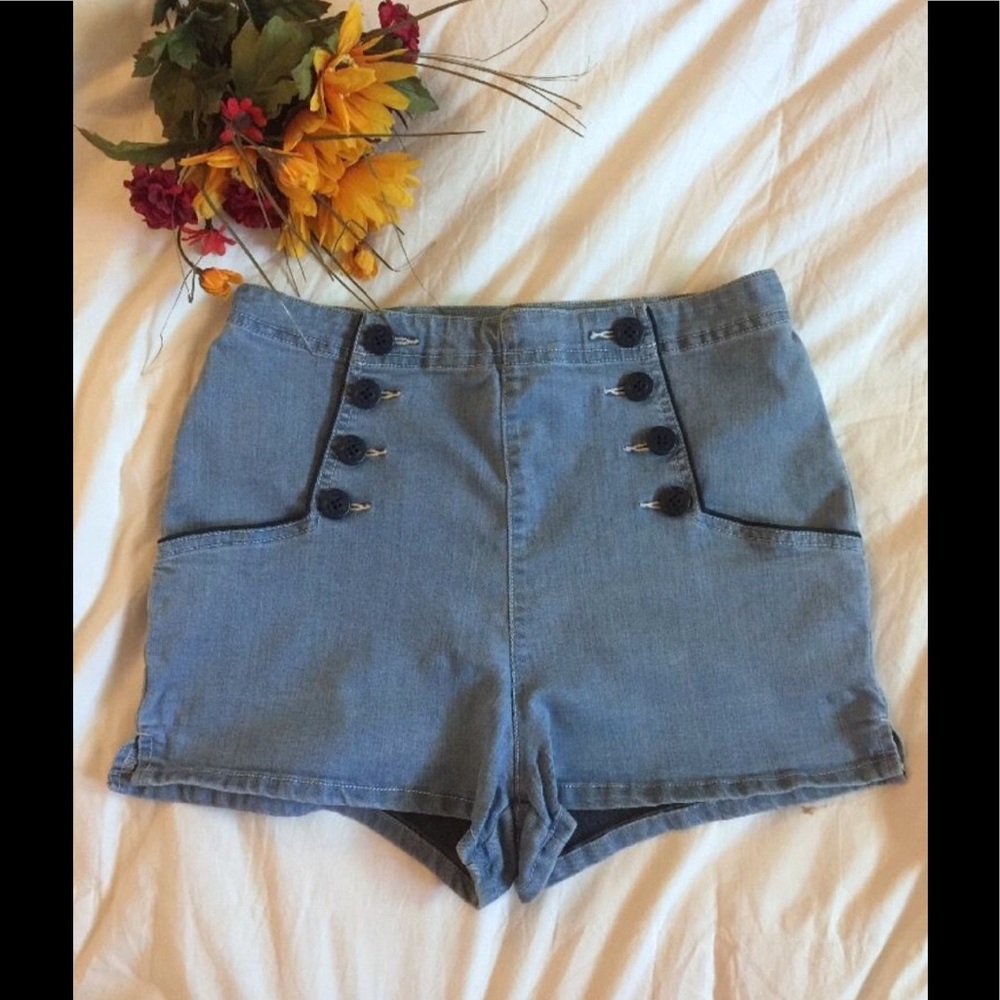 Urban Outfitter Denim High Rise Sailor Shorts