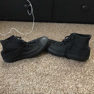 All black high top converse