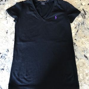 Polo Ralph Lauren Black Tee w/Purple Polo
