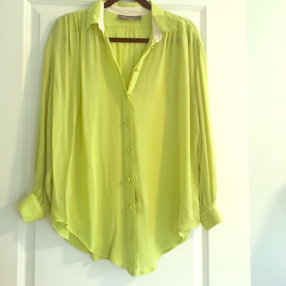Hunter Dixon green button up blouse